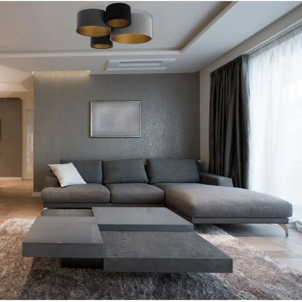 Mennyezeti lámpa SPACE 4xE27/60W/230V szürke/fekete/arany