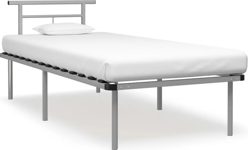vidaXL szürke fém ágykeret 90 x 200 cm