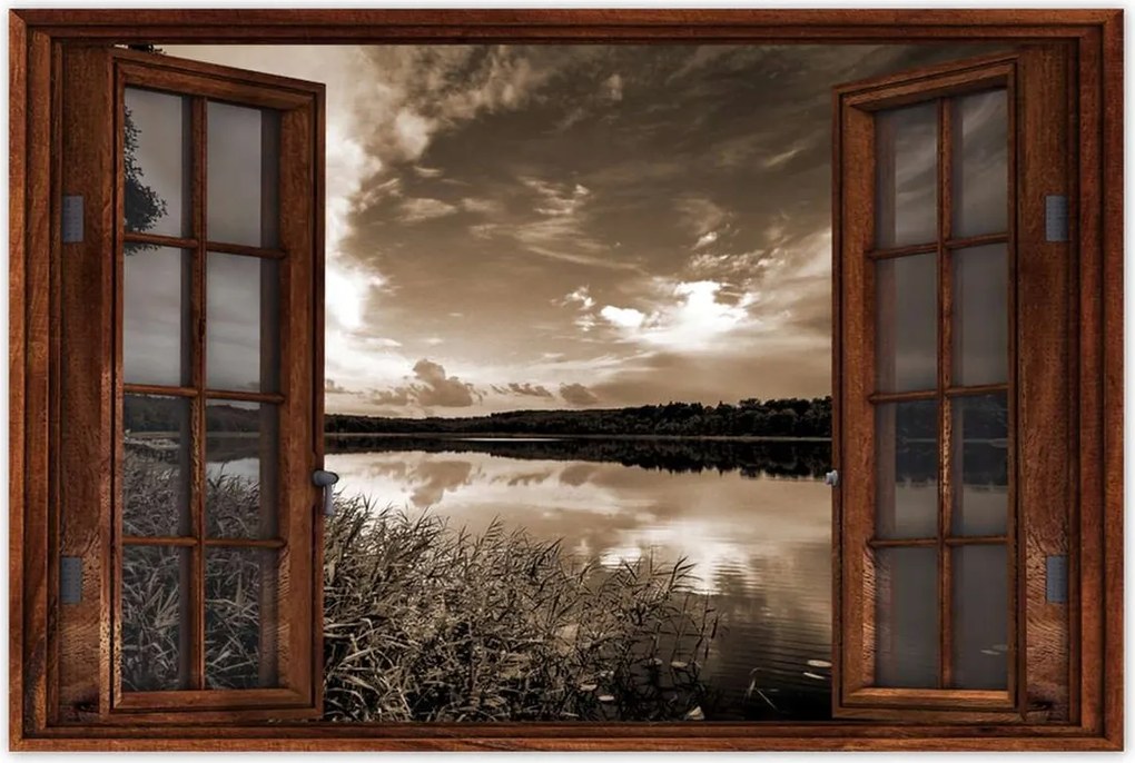 Poszterek 60x40 Sephia Tájkép Tó