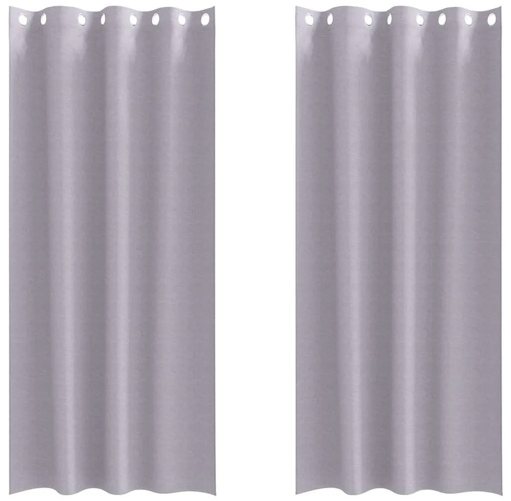 Függönyök függönyökkel 2 pcs Fém szürke 260x140cm Poliészter
