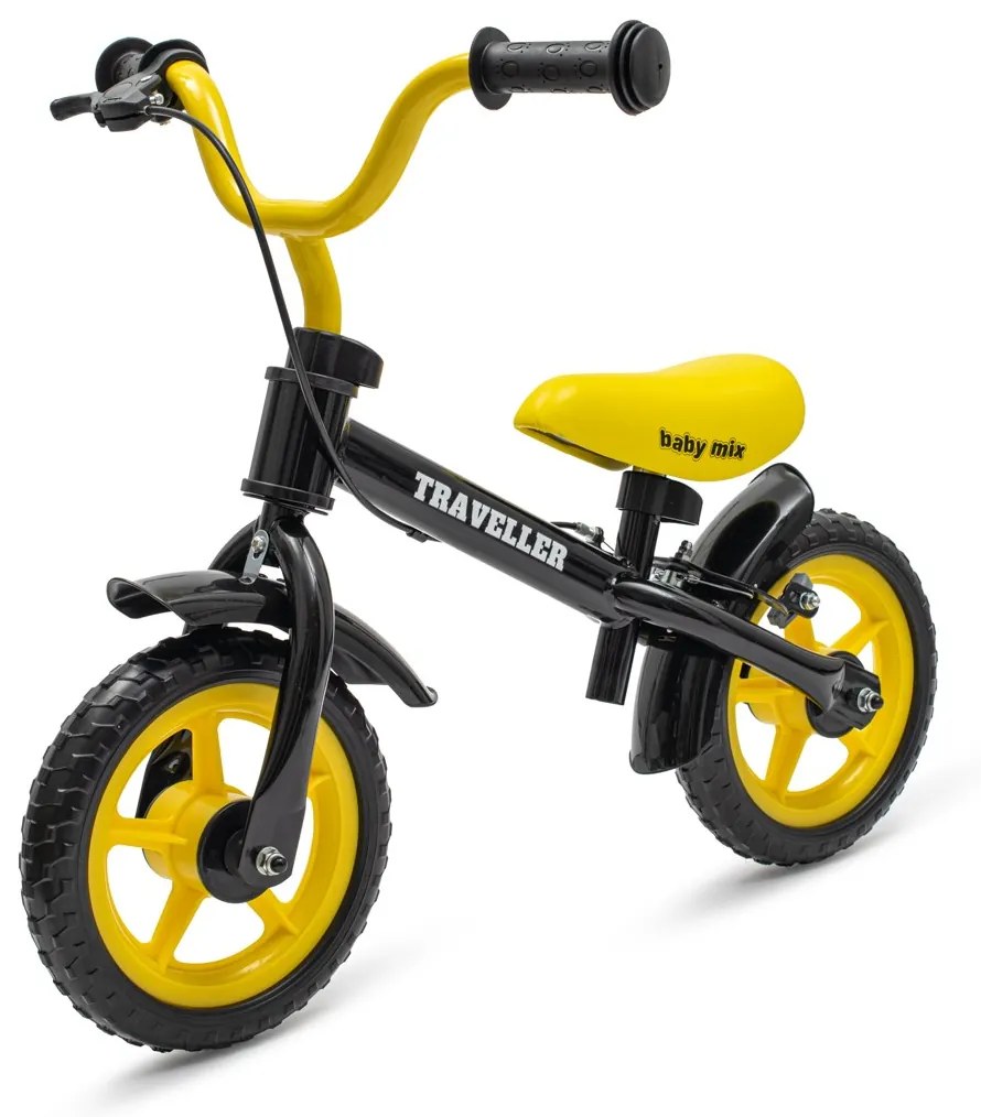 Gyerek futóbicikli fékkel Baby Mix Traveller fekete