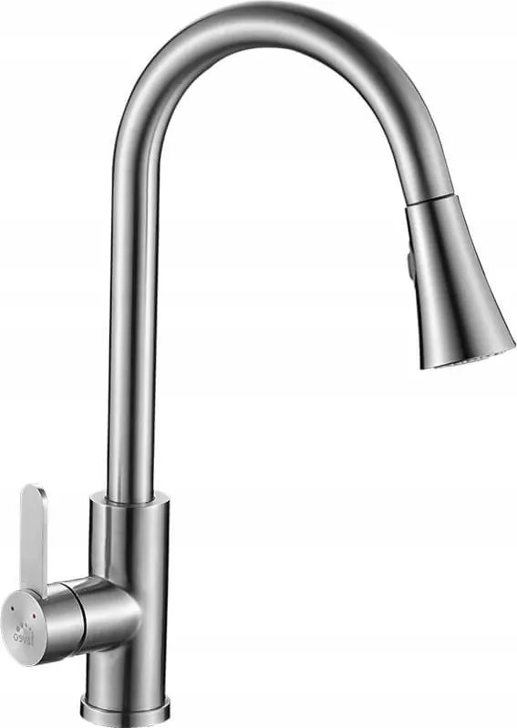 Konyhai Csaptelep Kihúzható Kifolyócsővel Inox Acél