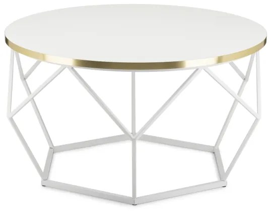 Kávésasztal DIAMOND 40x70 cm arany/fehér