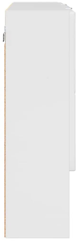 Fürdőszobai tükörszekrény Magasfényű fehér 80 x 17 x 55 cm