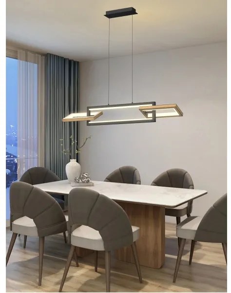 Wofi 7022-306- LED Dimmelhető csillár zsinóron MATERA LED/30W/230V fekete/barna