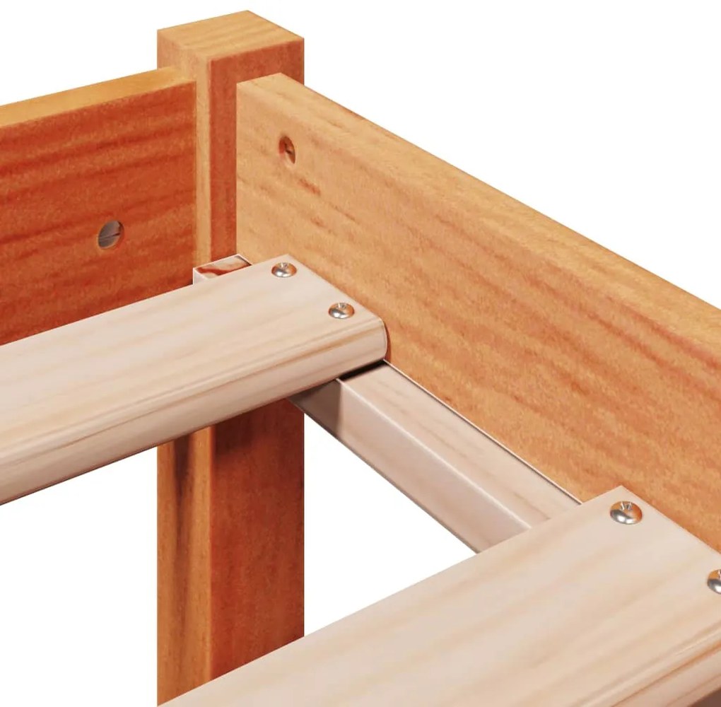 vidaXL viaszbarna tömör fenyőfa ágykeret fejtámlával 90 x 200 cm