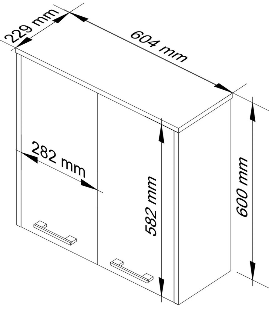 Függesztett fürdőszoba szekrény Farid TYP5 (fehér + szürke grafit). Akció -22%. 1070856