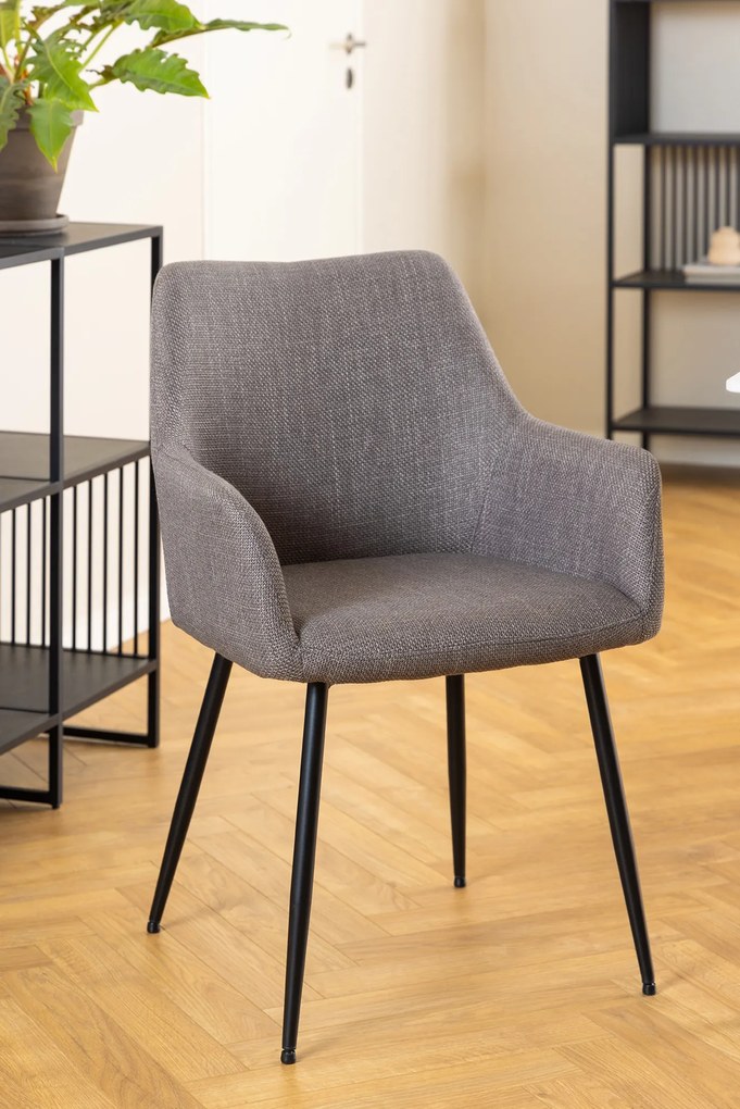 MAZZONI EXPORT VERA Világosszürke Taupe (Basel 34 szövet) - MODERN KÁRPITOZOTT KAGYLÓSZÉK LOFT STÍLUSÚ NAPPALIBA/ÉTKEZŐBE