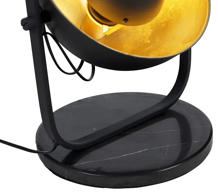 Ipari állólámpa fekete arannyal 3 lámpás - Magnax