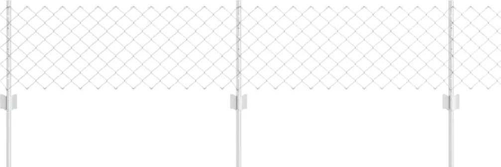 vidaXL Kerítés oszlopokkal Ezüst 0,4 x 25 m Acél