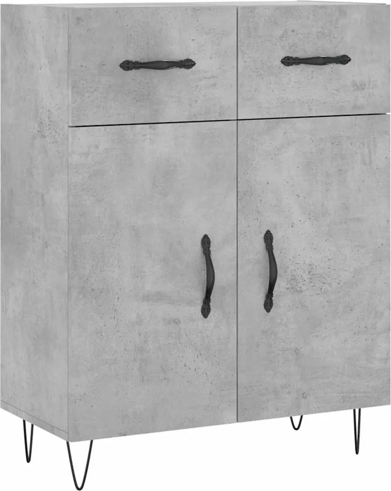 vidaXL betonszürke szerelt fa tálalószekrény 69,5 x 34 x 90 cm