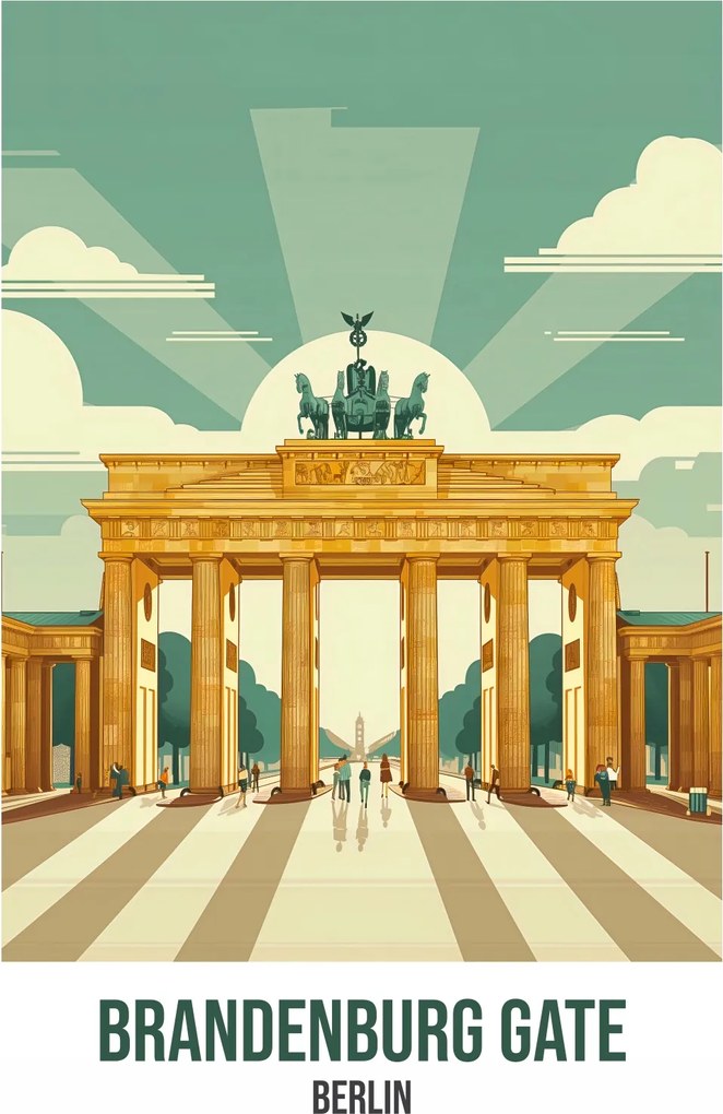 Poszter 67,5x100cm Brandenburg Gate, Berlin