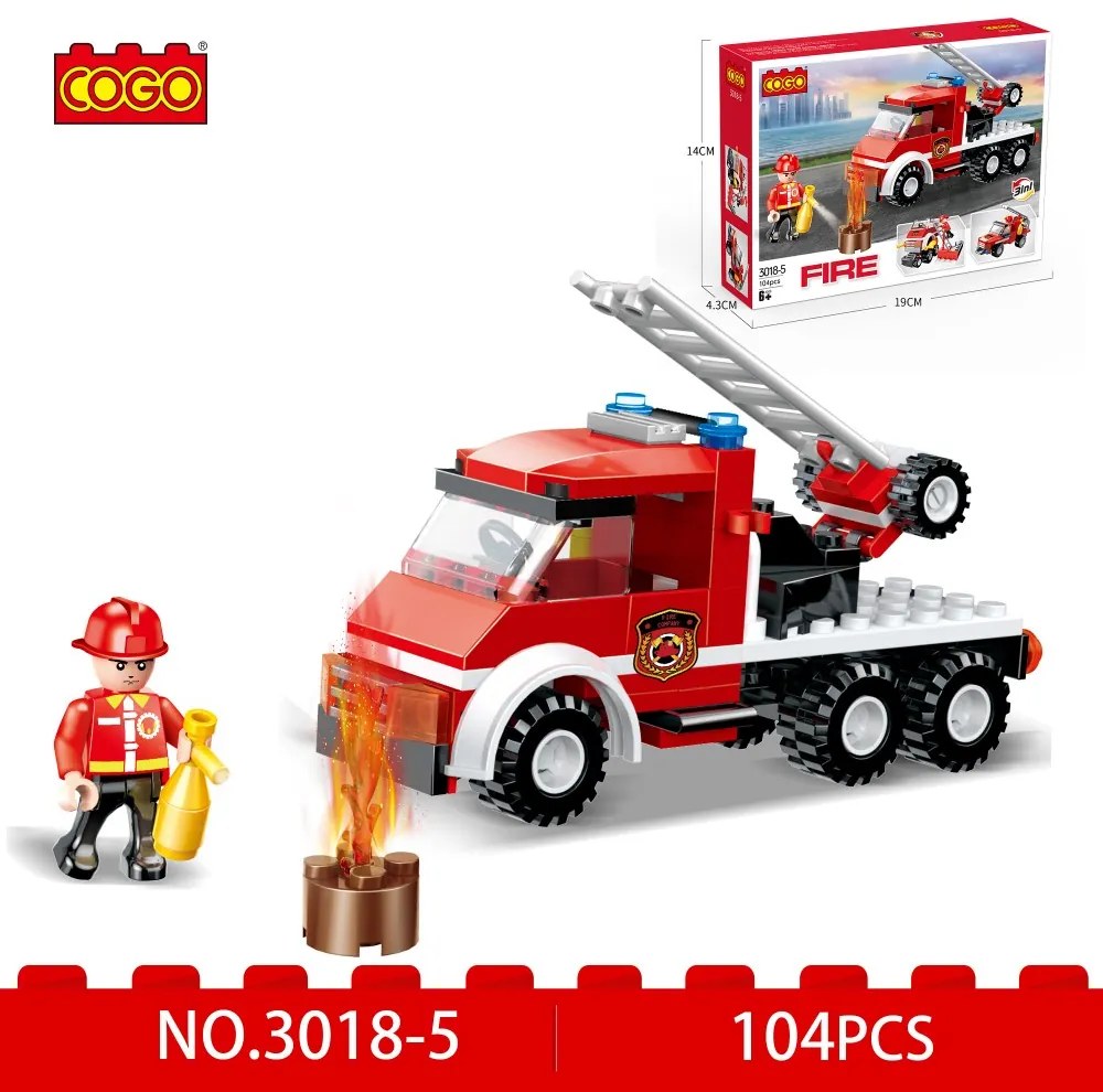 COGO® 3018 | lego-kompatibilis építőjáték | 845 db építőkocka | Tűzoltós 8-as készlet