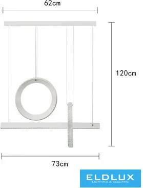 UNIVERSO Függeszték 80w 6400lm 3000k IP20 fehér 730mm