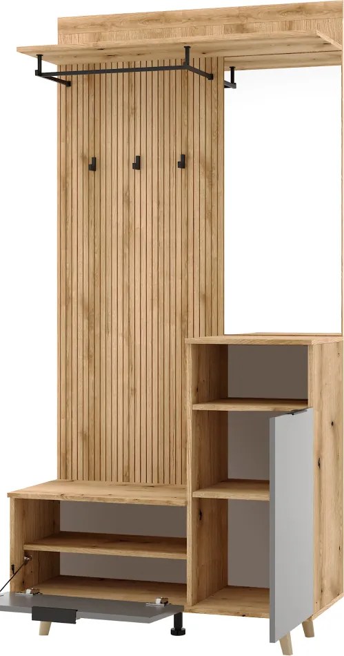 Előszobai készlet, evoke tölgy/grafit, NODRI