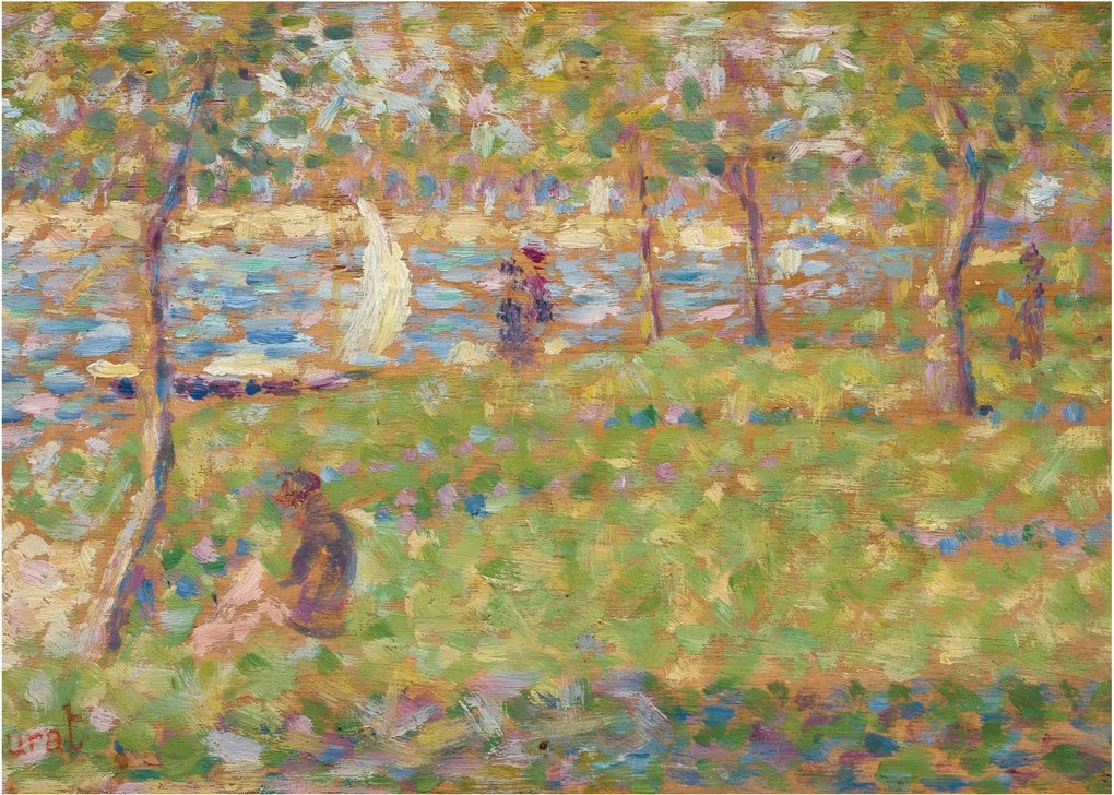 Üveg kép - Georges Seurat, Study for "La Grande Jatte", reprodukciók (70x50 cm)