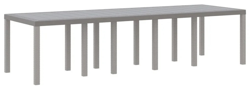 13 részes Kerti Étkező Szett Párnákkal Világosszürke Polirattan, Kerti Asztal Világosszürke 150x100x73 cm Polirattan, Kerti Székek Párnákkal 4 db Világosszürke Polirattan