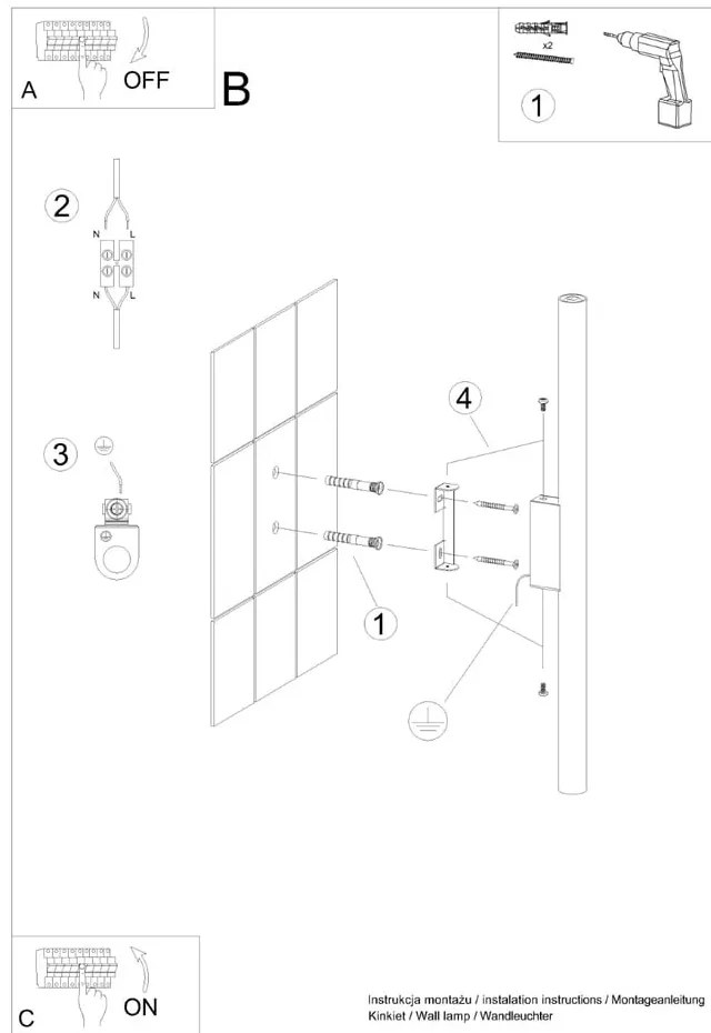 Zöld fali lámpa Fideus – Sollux