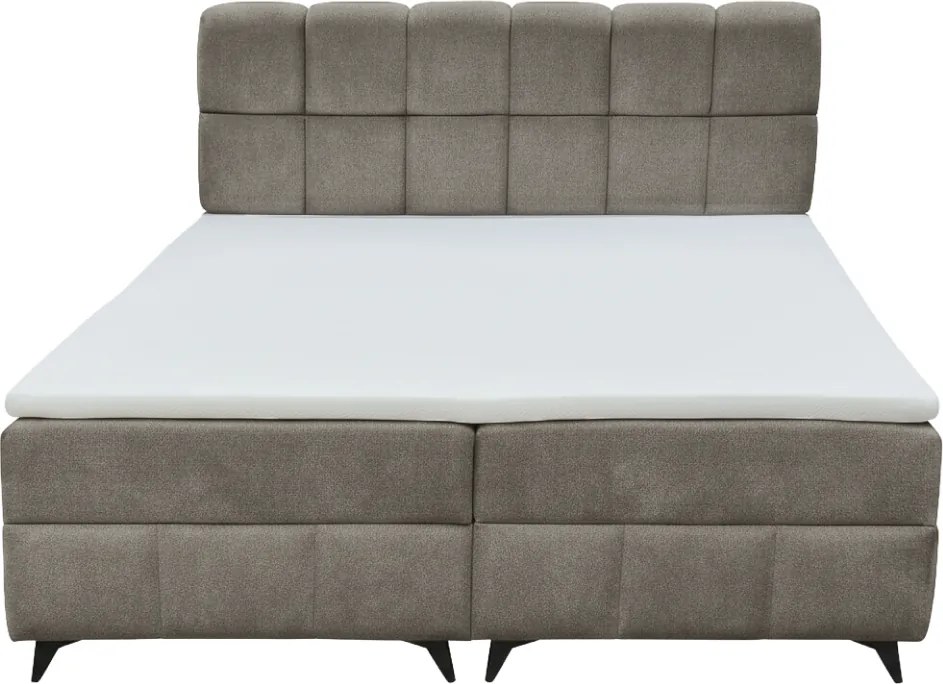 Boxspring ágy, 160x200, barnásszürke taupe, ALMA
