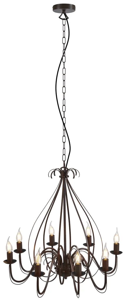 Klasszikus csillár rozsdabarna 8-lámpás - Giuseppe