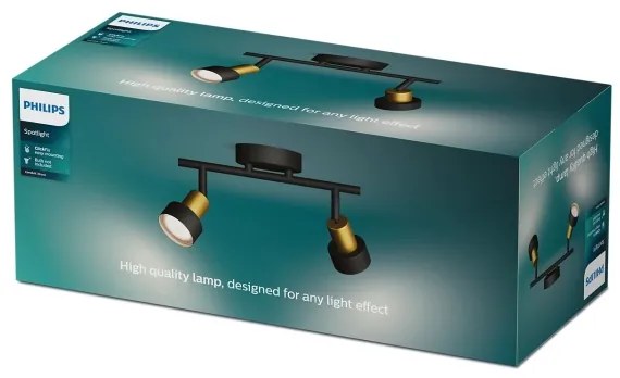 Philips - Spotlámpa CONDUIT 2xGU10/5W/230V fekete/réz