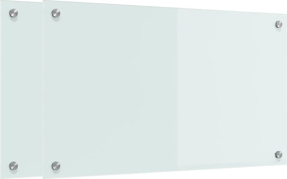 vidaXL Konyhai splashback 2 pcs Fehér 70 x 40 cm edzett üveg