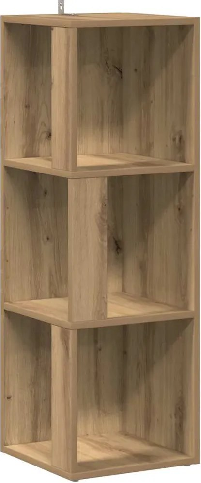 vidaXL kézműves tölgy szerelt fa sarokszekrény 33x33x100 cm