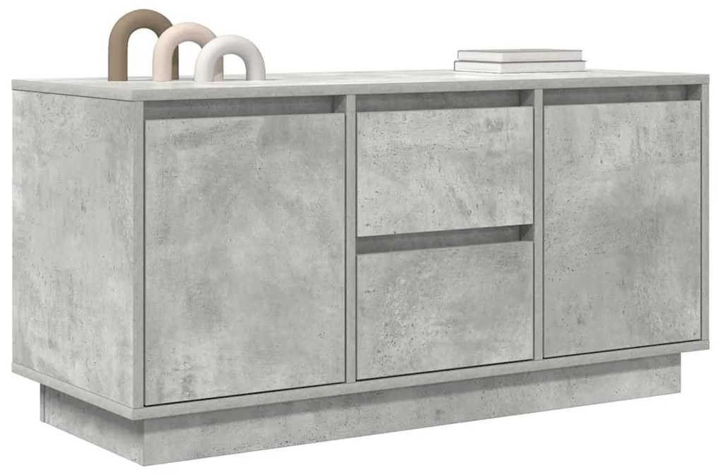 betonszürke TV-szekrény LED lámpákkal 100x41x50 cm