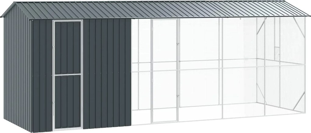 vidaXL Madár kalitka Antracit 645 x 208 x 247 cm Horganyzott acél