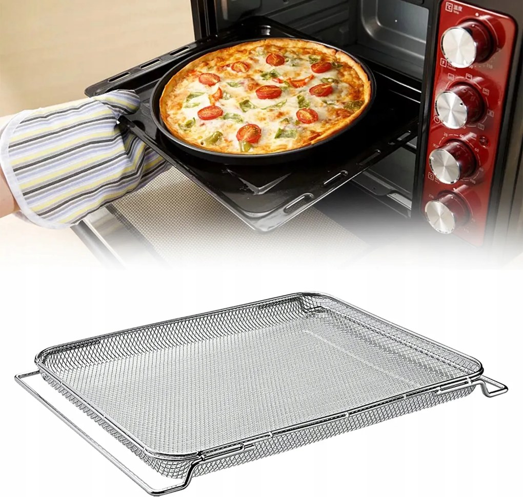 Sütő Grill Rács Hálós Sütőtálca Légfritőző Kosár Sütő Grill Rács Kosár