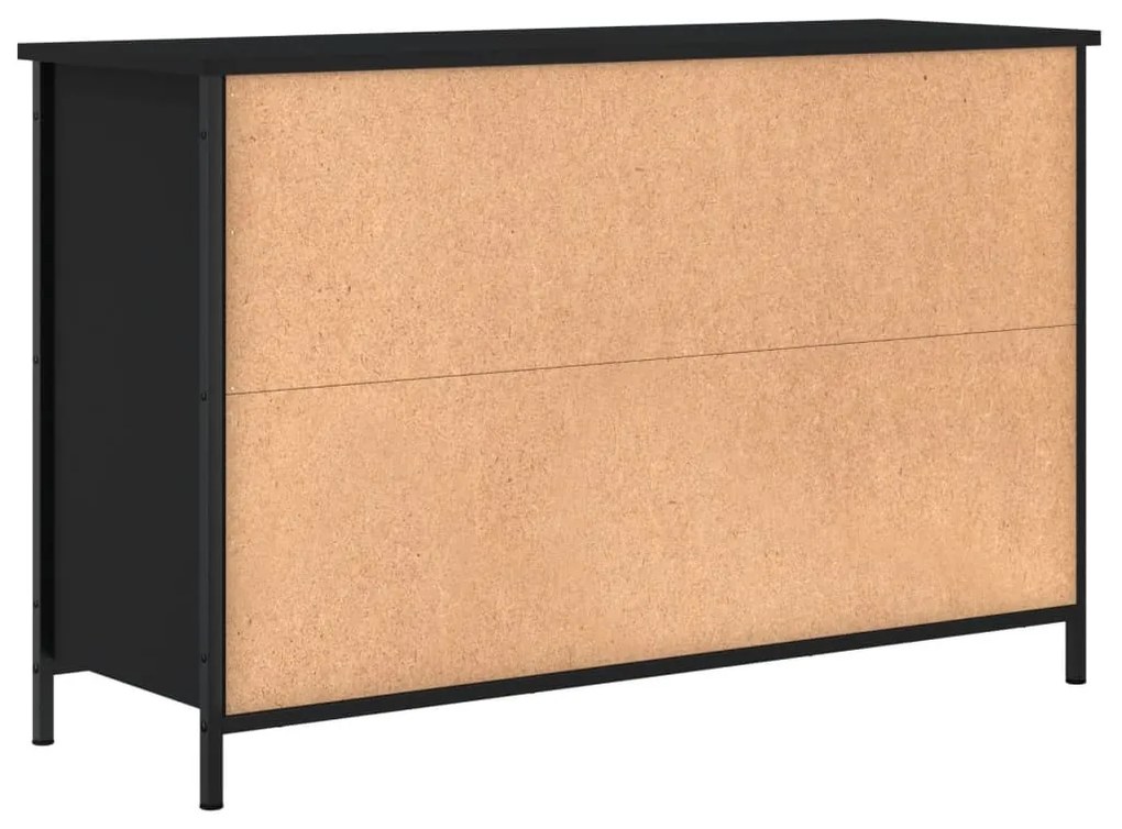 fekete szerelt fa TV-szekrény 100x35x65 cm