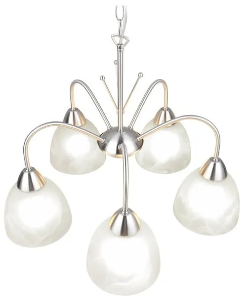 Fehér-ezüstszínű függőlámpa üveg búrával ø 55 cm Dobby – Trio