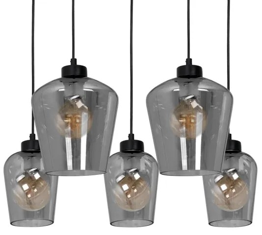 Csillár SANTIAGO 5xE27 / 60W / 230V fekete