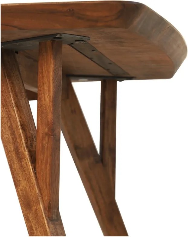 Barna étkezőasztal akácfa asztallappal 100x200 cm Quenza – Light &amp; Living