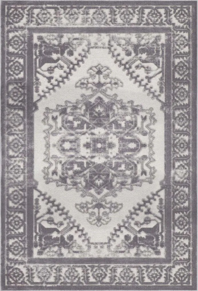 Szürke-ezüst viszkóz szőnyeg, puha szálú, 3D hatású, 120x170 cm