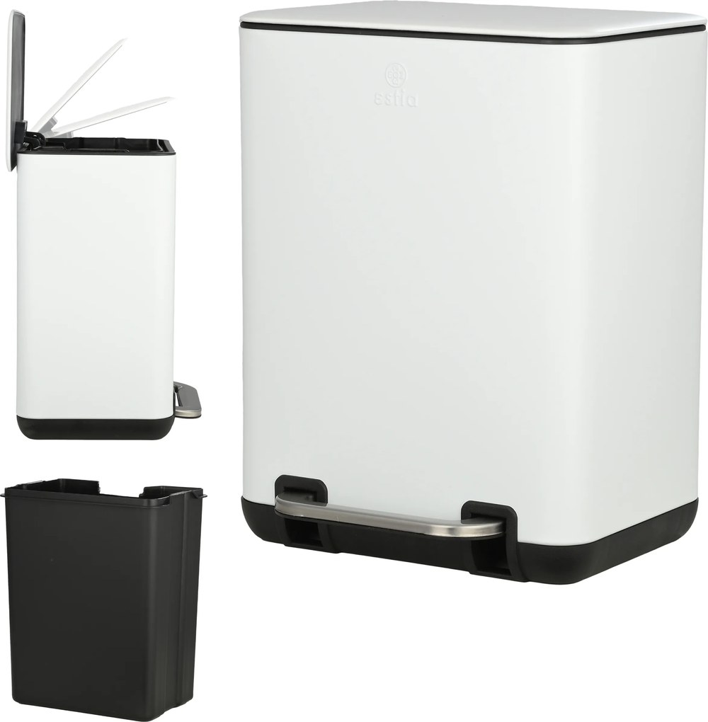 Fürdőszobai szemetes kosár fedéllel 6 L fehér egykamrás