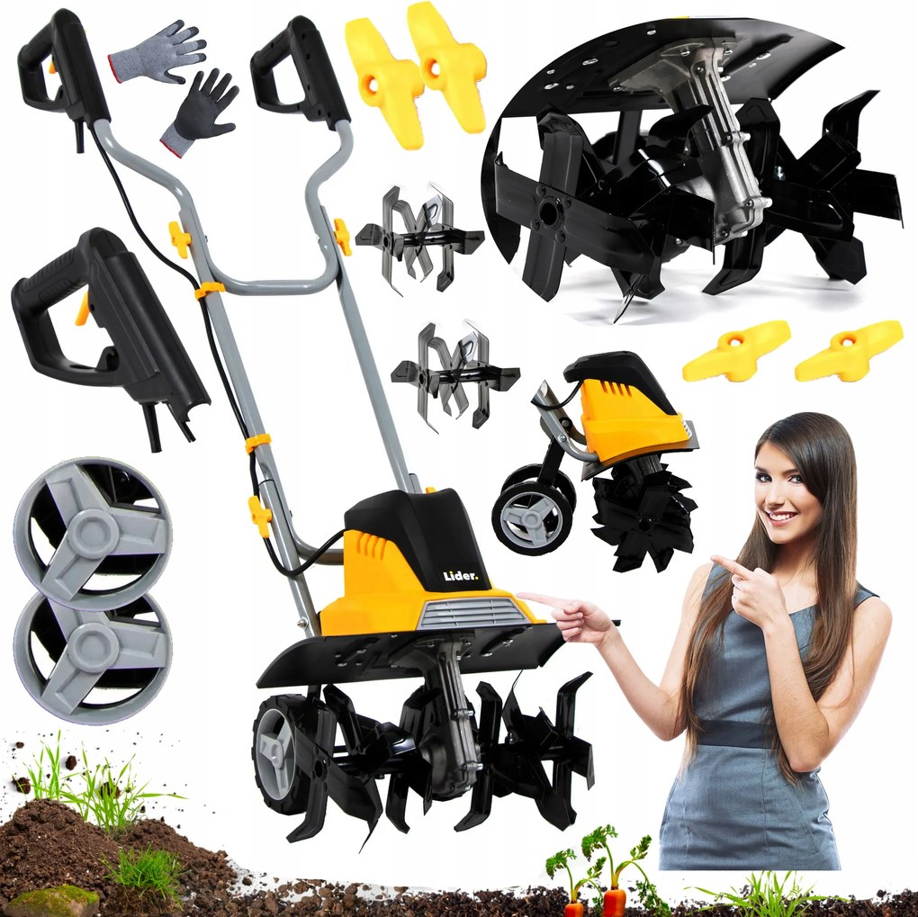 Elektromos talajmaró Kultivátor talajhoz 40 cm 1050 W Max Turbo