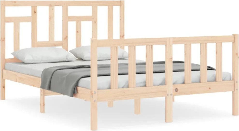 vidaXL tömör fenyőfa ágykeret ágy matrac nélkül 120 x 200 cm