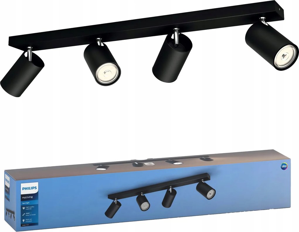 Mennyezeti lámpa Falra szerelhető Led halogén lámpa Spot 4x GU10 Kosipo Philips