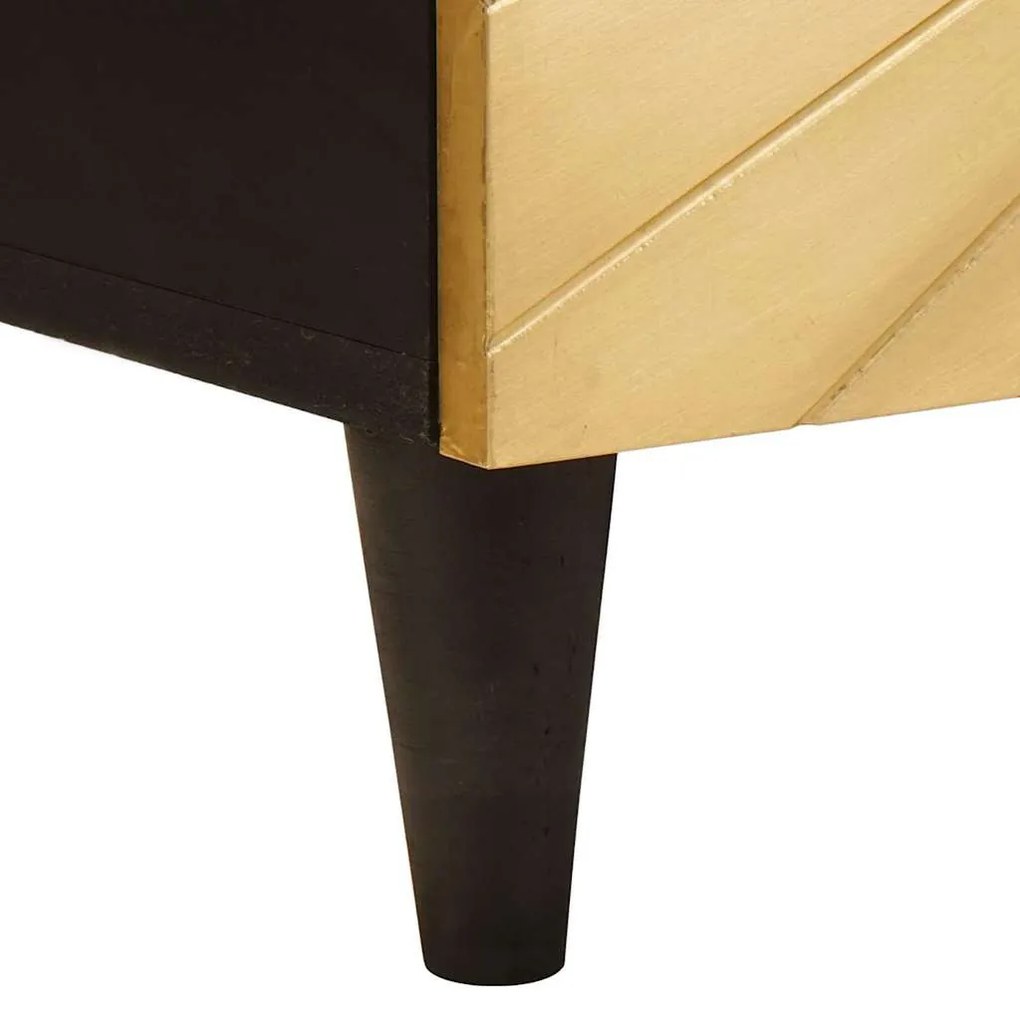 TV szekrény Fekete és Arany 105 x 33 x 46 cm tömör mangófa