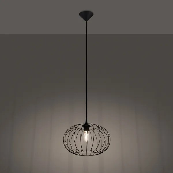 Sollux SL.1185 - Csillár zsinóron TSUNO 1xE27/15W/230V fekete