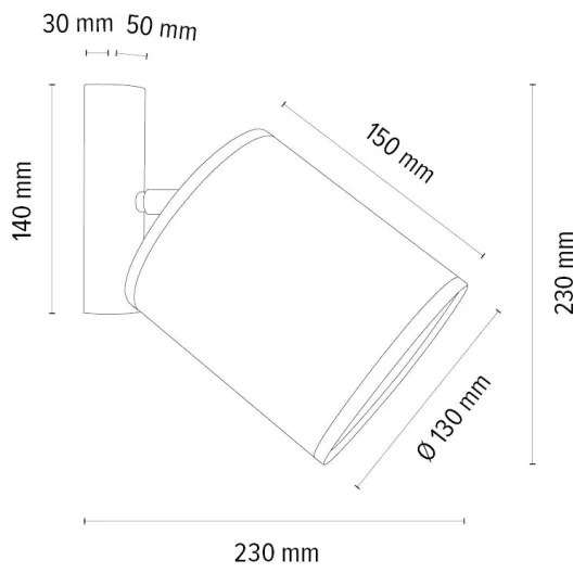 Spot-Light 2017400711553 - BENITA falra szerelhető spotlámpa 1xE27/25W/230V, tölgy