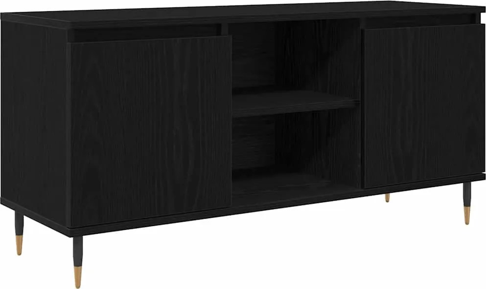 vidaXL TV szekrény Fekete tölgy 104 x 35 x 50 cm Faanyag
