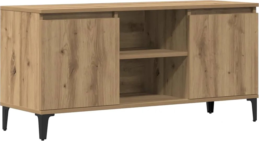 vidaXL kézműves tölgy színű szerelt fa TV-szekrény 102x35x50 cm