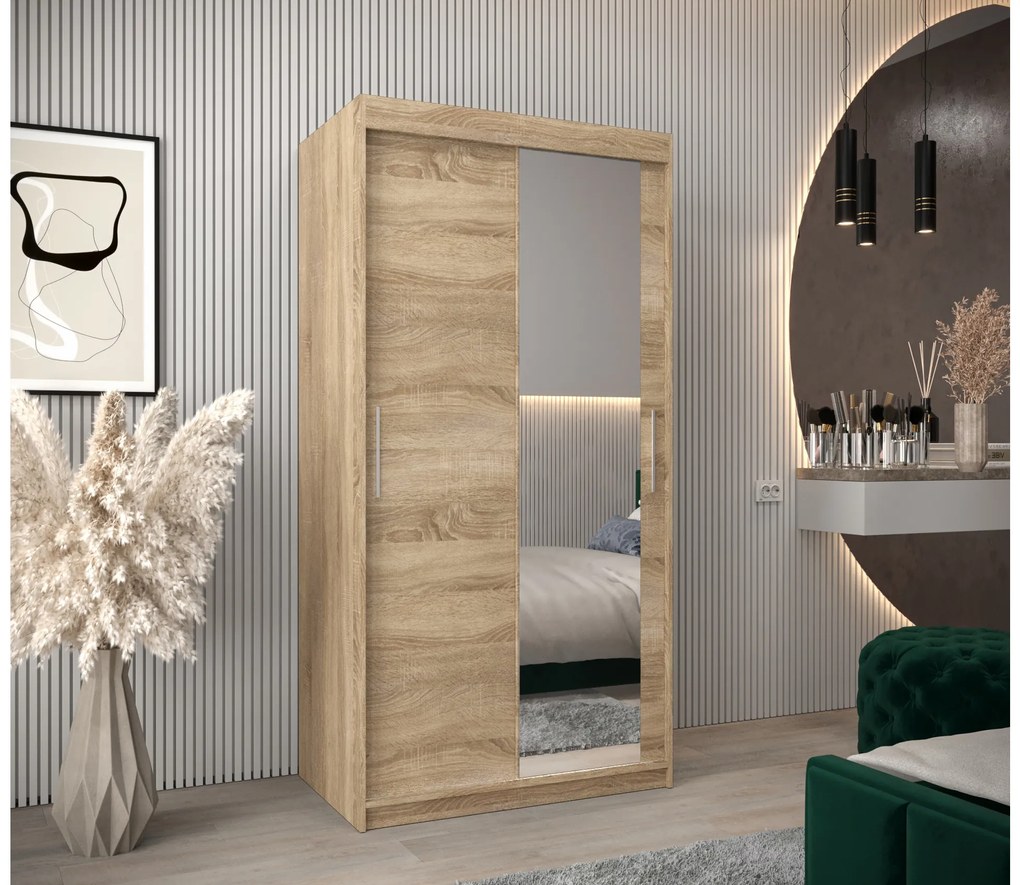 Ruhásszekrény 100 cm Toki 2 (szonoma tölgy + szonoma tölgy). 1064970