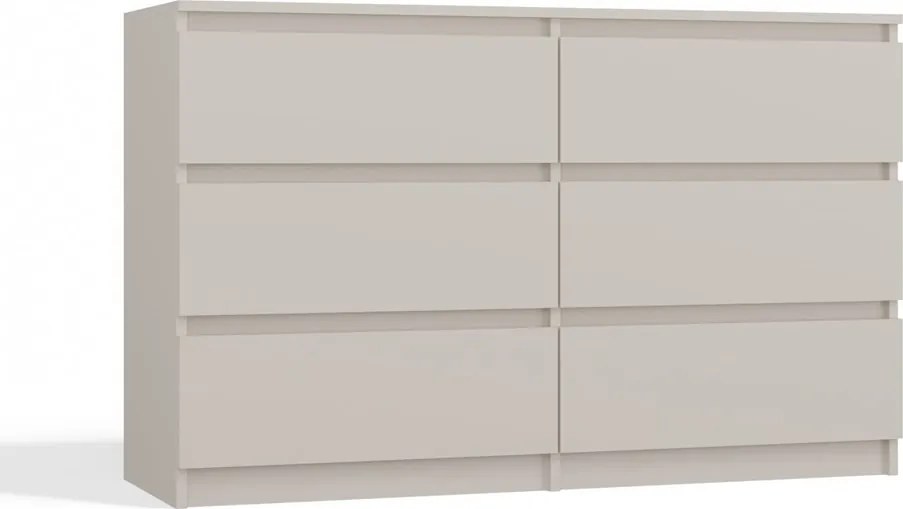 M6 120 fiókos szekrény, 120x75x30 cm, kasmír