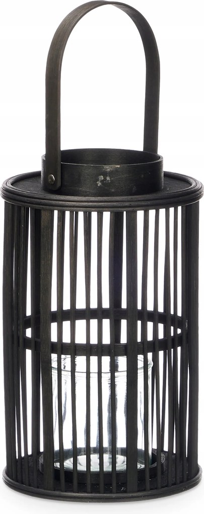 Bambusz Lampion Fekete Ø 18,5 Mécsestartó