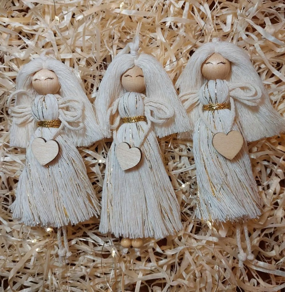 Karácsonyi Angyalkák Karácsonyfa Stílusos Ajándék Kézműves Szerencse Angyal Őrző