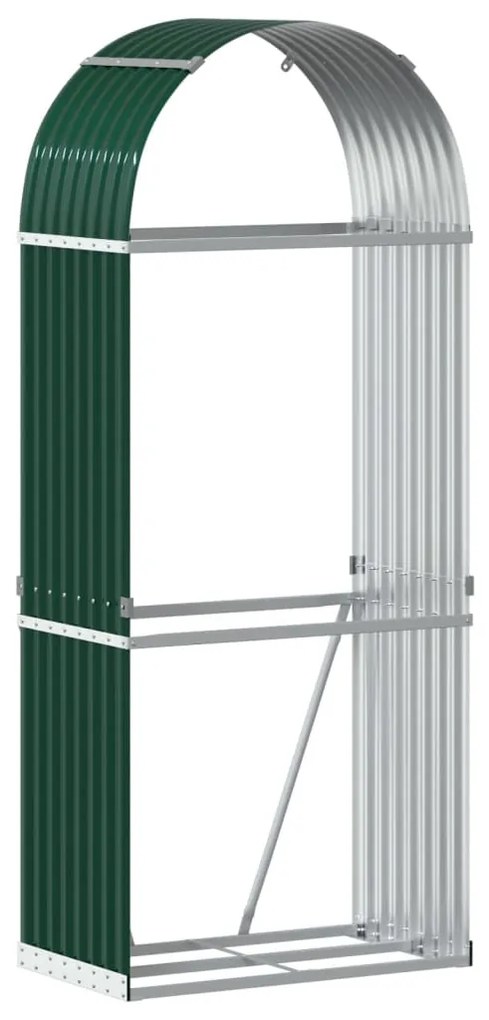 vidaXL zöld horganyzott acél rönktartó 80 x 45 x 190 cm