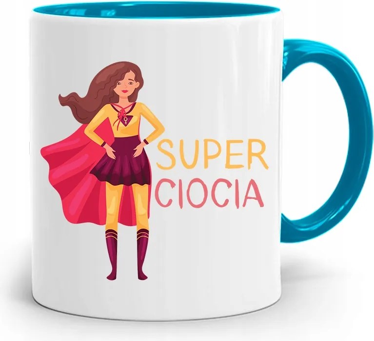 Kék Bögre Ajándék Néniknek Szuper Néni nyomott mintával